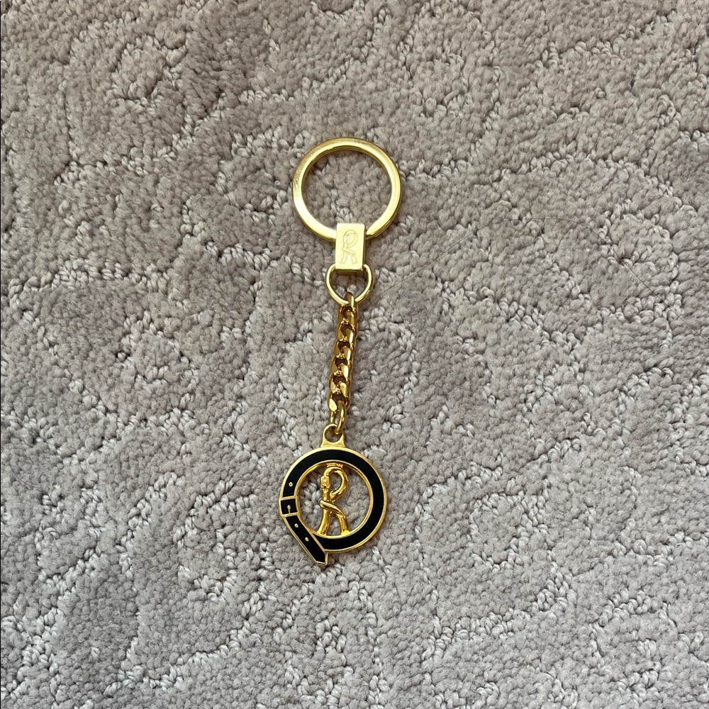 Roberta di Camerino Gold Keychain with Logo Charm
